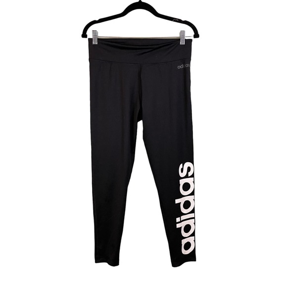 Adidas Climalite Pants - Adidas Climalite Womens Black Graphic Pull-On Activewear Tights & Leggings Large